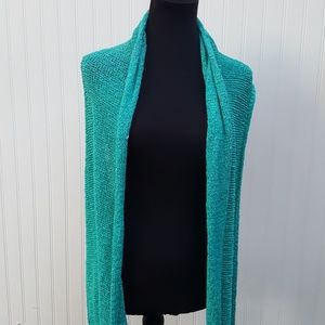 Olivia Fallon turquoise wide scarf/shawl 16"X70"